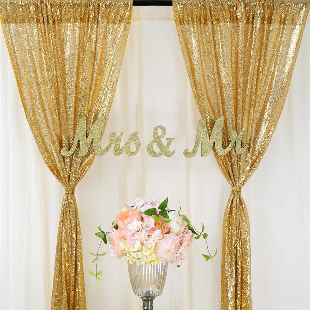 Gold Sequin Photo Backdrop Curtain Panels Stage For Shimmer Birthday Wedding Photograph Baby Shower Decoration Backdrop Fabric