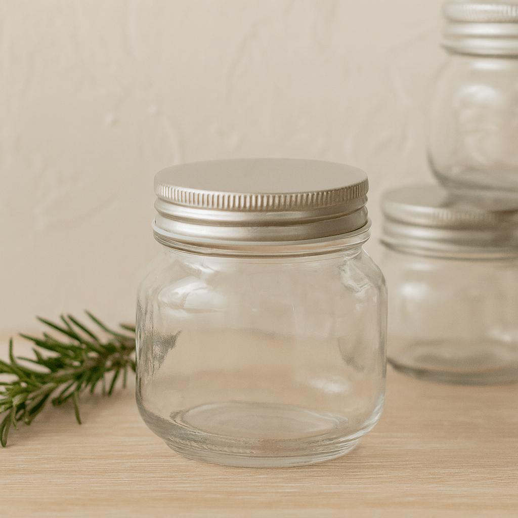 Square Glass Jar With Twist Lid, 170ml