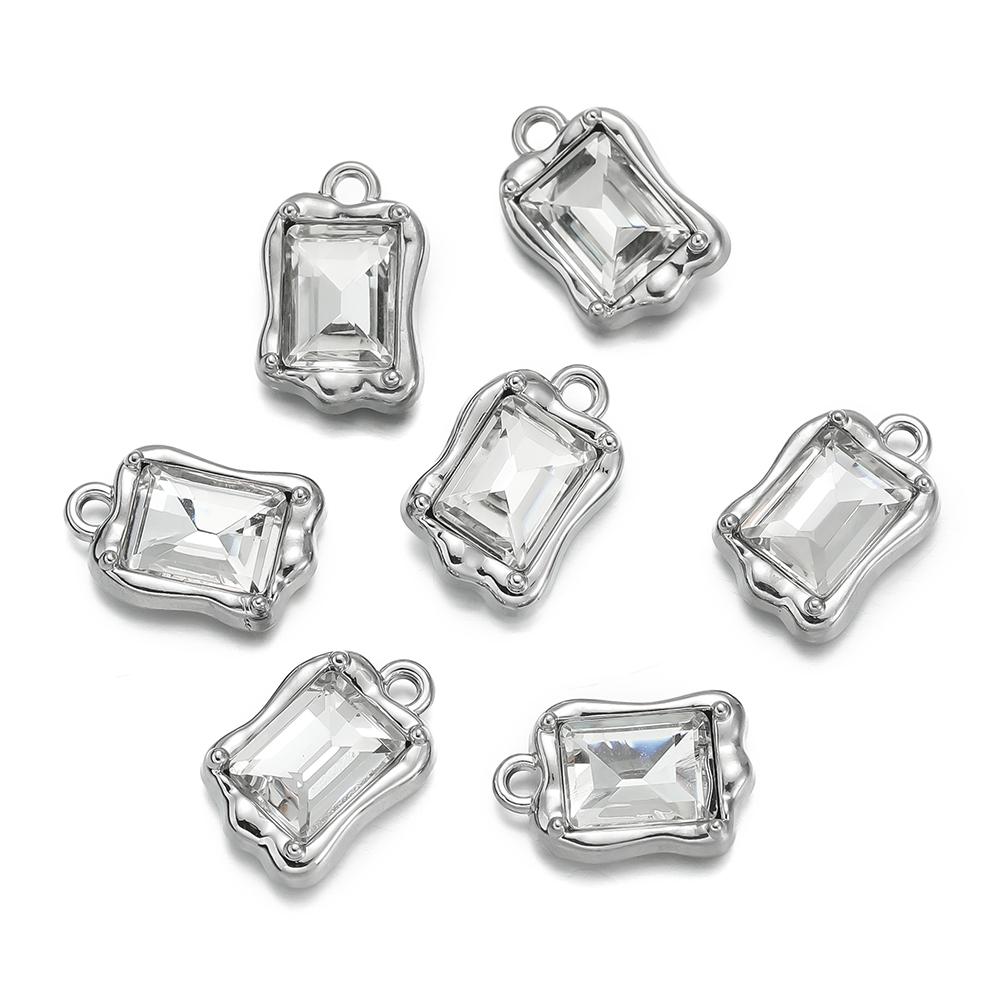 5Pcs/lot Trendy Metal Cubic Zircon Necklace Bracelet DIY Pendants Stone Jewelry Making Accessories Waterproof