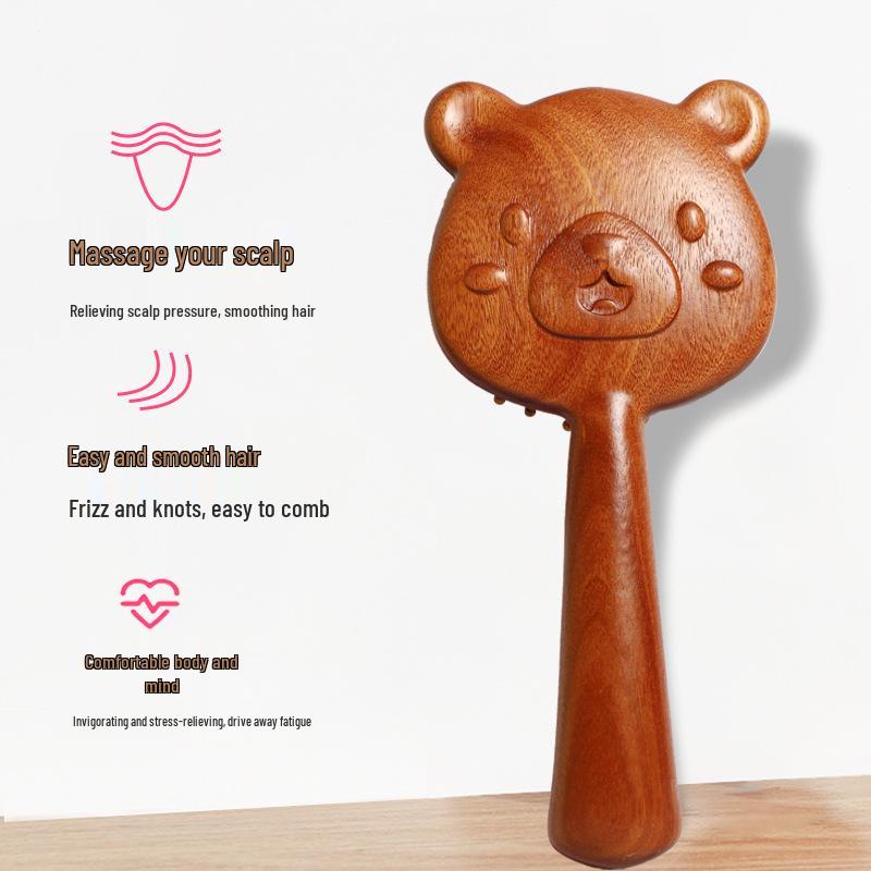 

Muquju Red Sandalwood Cushion Airbag Comb, Women s Large Board Fluffy Comb, Head Massage & Straightening Tool