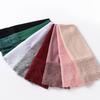 Solid Color Silk Scarf Lace Edge Ramadan Headscarf Versatile Sunscreen Shawl  Women Headwear