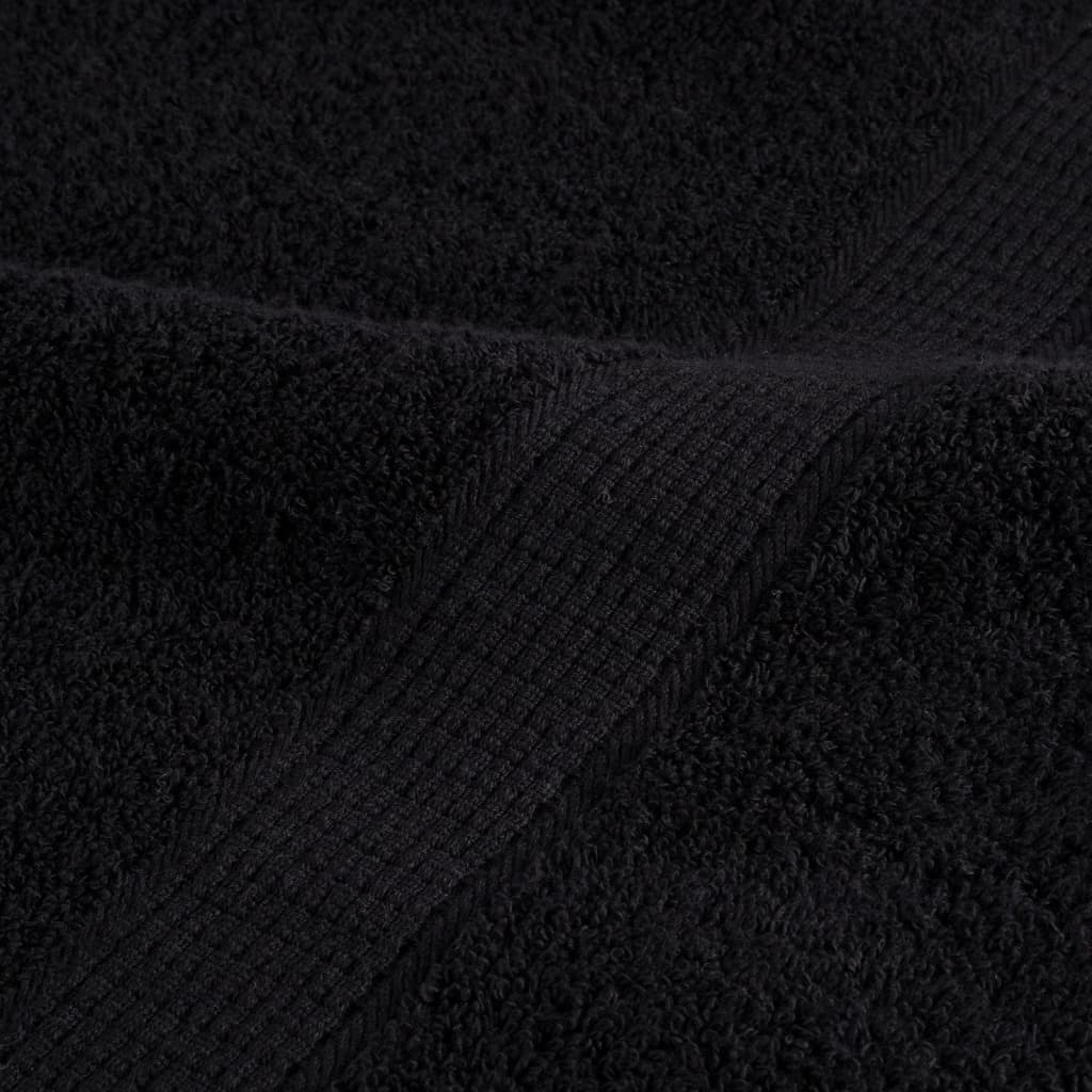 Vidaxl Ręczniki Premium Solund, 10 Szt., Czarne, 100X200 Cm, 600 G/Cm²