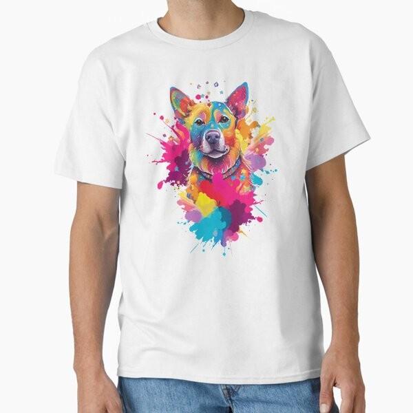 Colorful Dog Splash Classic T-Shirt T-Shirt Made in US/AUS Size S-2XL Unisex T-Shirt M