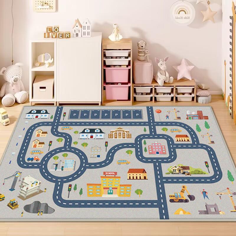 Cartoon Transportation Carpet Living Room Large Area Rug Bedroom Easy To Store Children Game Room Carpets Soft Play Floor Mats
