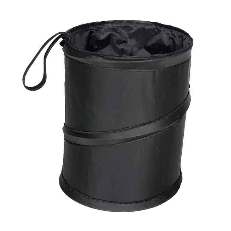 Black Car Trash Can Pack Bag Waterproof Car Trash Bag for Little Leak Proof Cooler Bag- Car Garbage Bag with Side Pocket Zr