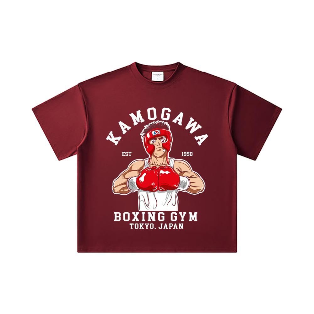 260 GSM Double Yarn 32 Count 100% Cotton Hajime no Ippo V10 Print Unisex Heavy Cotton T Shirt