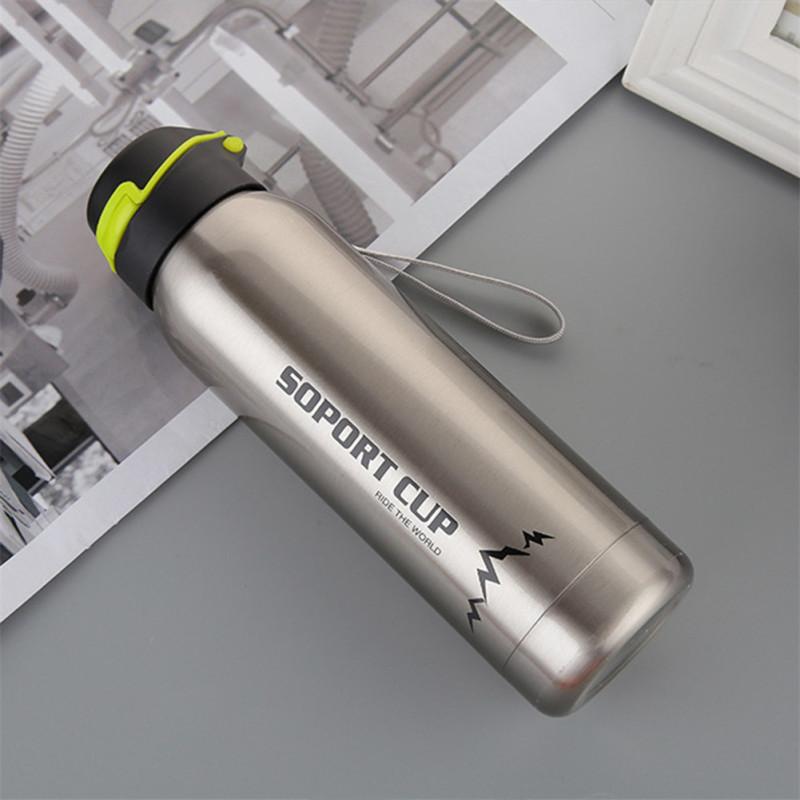 500ml Buitensport Waterbeker 304 Roestvrij Staal Draagbare Rietje Thermosbeker Fiets Waterfles