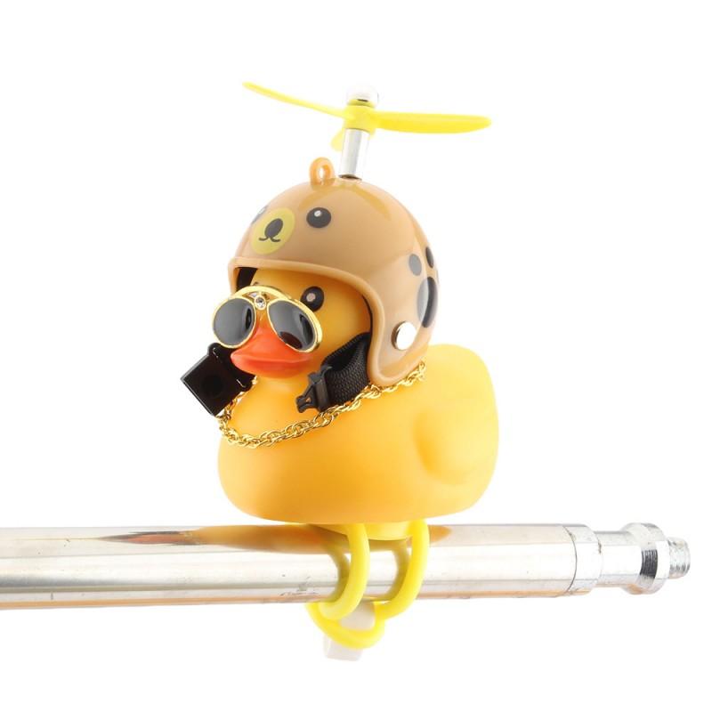 Creative Duck Bicycle Bell Ornaments Cycing Accessories Yellow Helmet Ducks Bicycle Ring Bell Mtb Road Bike Horns