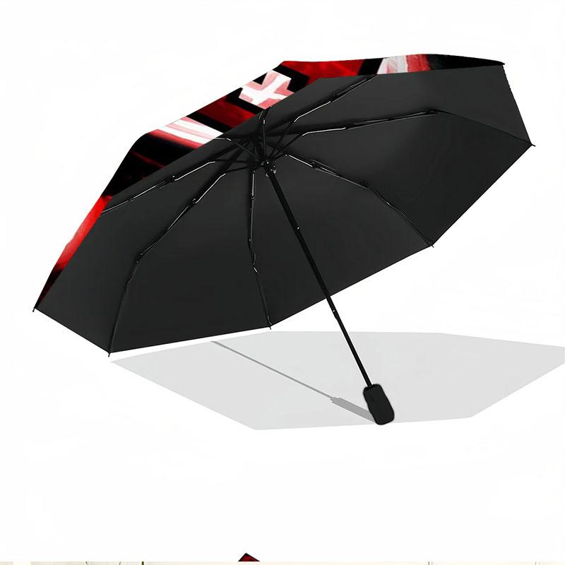 Geometry Dash Print Automatic Open Close Umbrella, Portable Foldable Umbrella, for Outdoor Commute Camping Trip, Ideal Birthday Gift