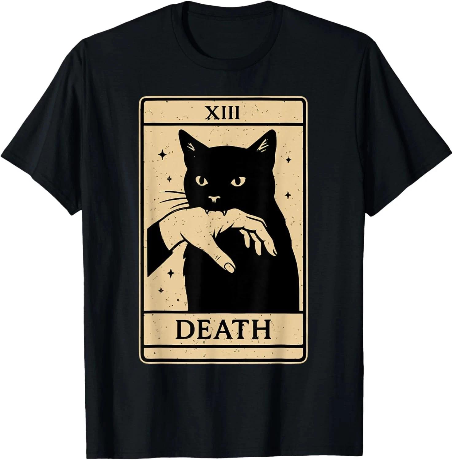 Tarot Card Black Cat Occult Witchy Black Cat Tarot Death T-Shirt unisex T-Shirt S