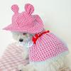 Plaid Pet Dog Hat Cute Sun Dog Hat Sun Hat Dog Sun Hat With Rope Adjustment