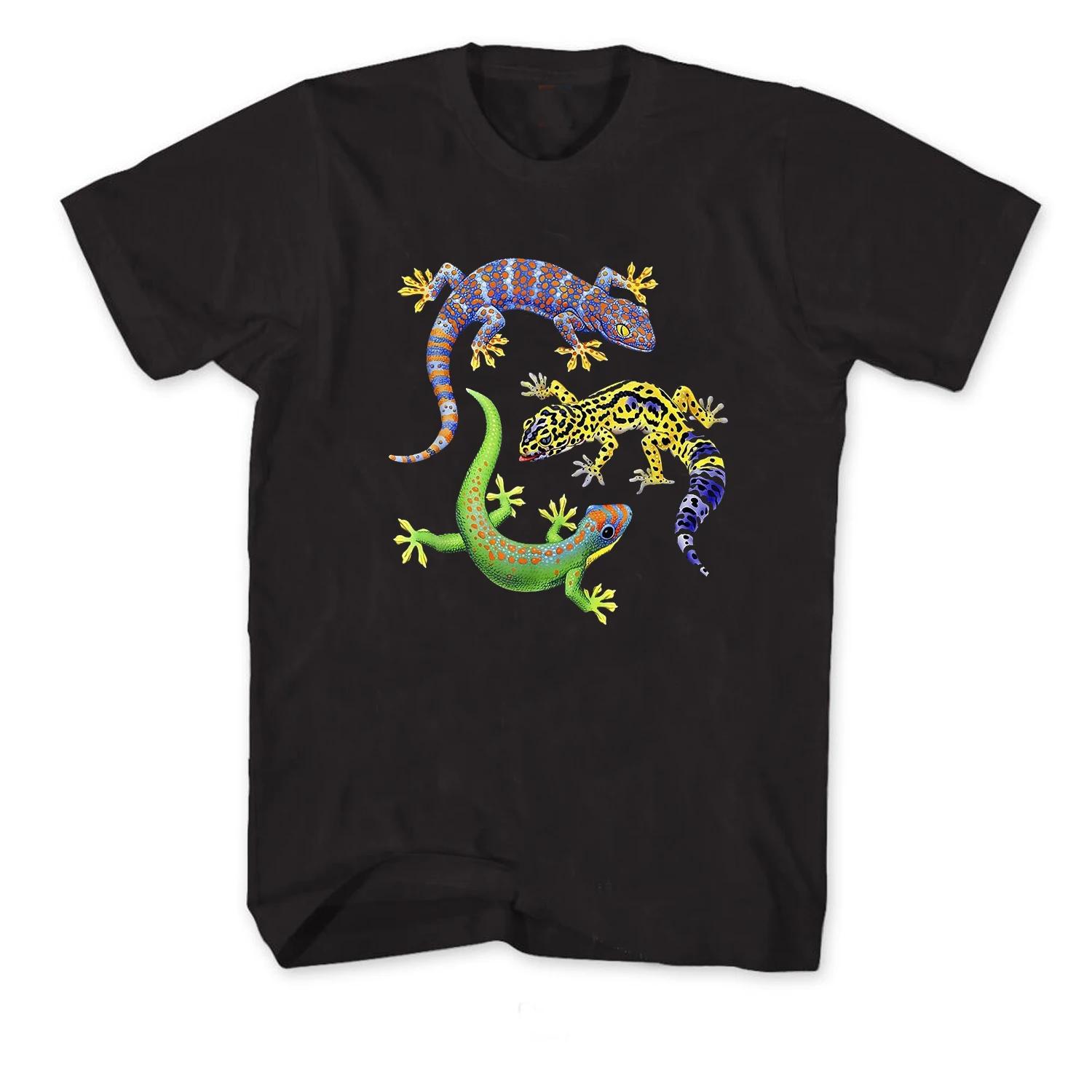 

Cute Colourful Gecko Wildlife Lizard Men s T-Shirt Summer Cotton Short Sleeve O-Neck Unisex T Shirt New S-3XL 4XL