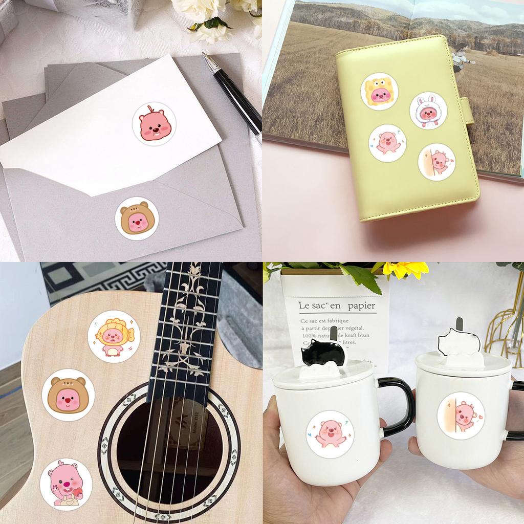 500 Stickers/roll Cartoon Little Beaver Roll Stickers Reward Cute Stickers Creative Handbook Rolls Personalized Tape
