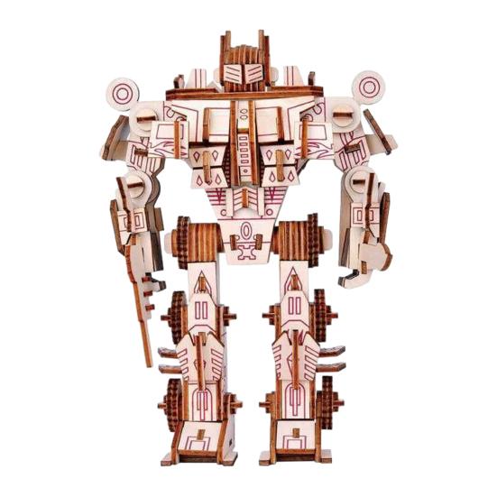3D Robot Puzzle Model DIY Wooden Puzzle Assembly Toy Mechanical Robot Airplane Dog Building STEM