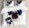 Cartoon Pug Dog Duvet Cover Set Comforter Cover Soft Bedding Set Full Size For Boys Girls Bedroom 2/3 Pieces With Pillow Shams