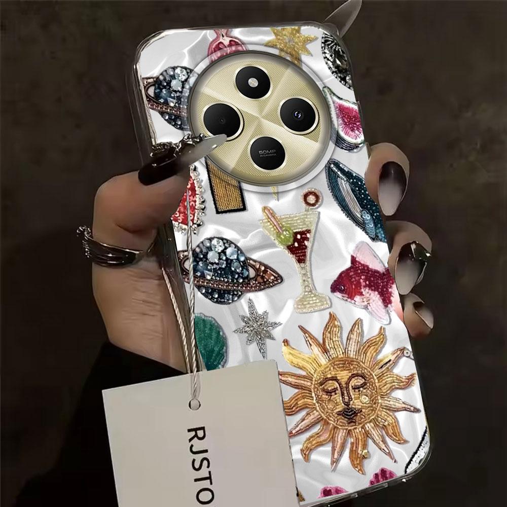 Fruit Sun Face Water Texture Phone Case for Xiaomi Redmi Note 14 13 12 11 11S 10 9 8 Pro 9C 13C 14C A5 A3 A4 A3X A1 A2 9A Cover
