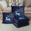 Custom Cartoon Plush Throw Pillow Blanket with Fleece Lining