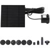 1.2W Solar Water Fountain Pump 200L/h with 6 Nozzles Solar Powered Fountain Water Pump Lift 110cm for BirdBath Garden Small Pond