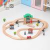 Wooden Transit Center Track Collection Is Compatible with All Brands of Railway Toys Road Accessories Assembled for Kids Gifts PD63