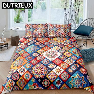 Juego de Ropa de Cama Estilo Bohemia Moda Mandala 3D Juegos de Funda Nórdica Edredón Ropa de Cama Gemelo Reina Rey Individual Tamaño Regalo Flor Moderna