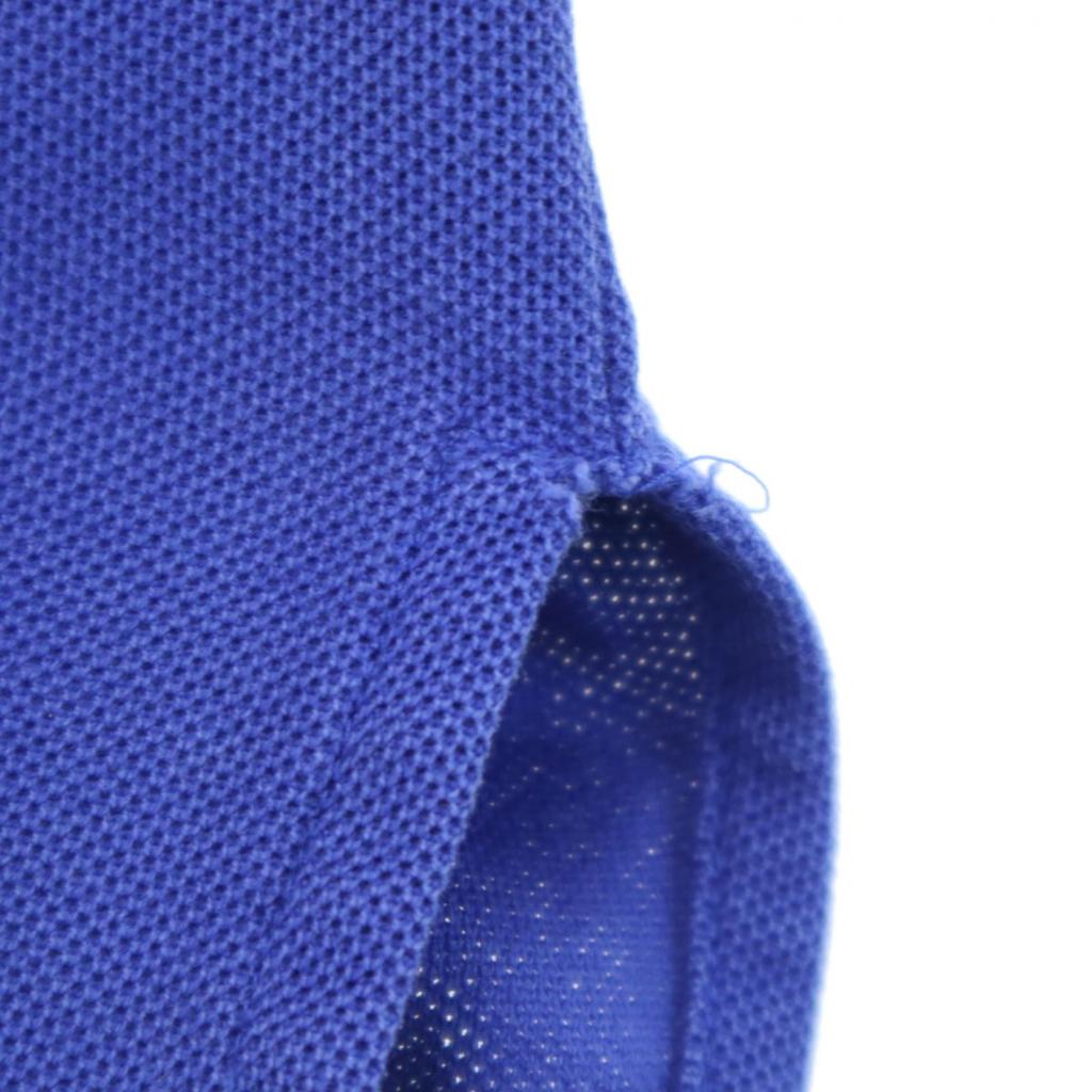 Yves Saint Laurent 90s Old Short Sleeve Polo Shirt M Blue Kanoko Fabric Women Used