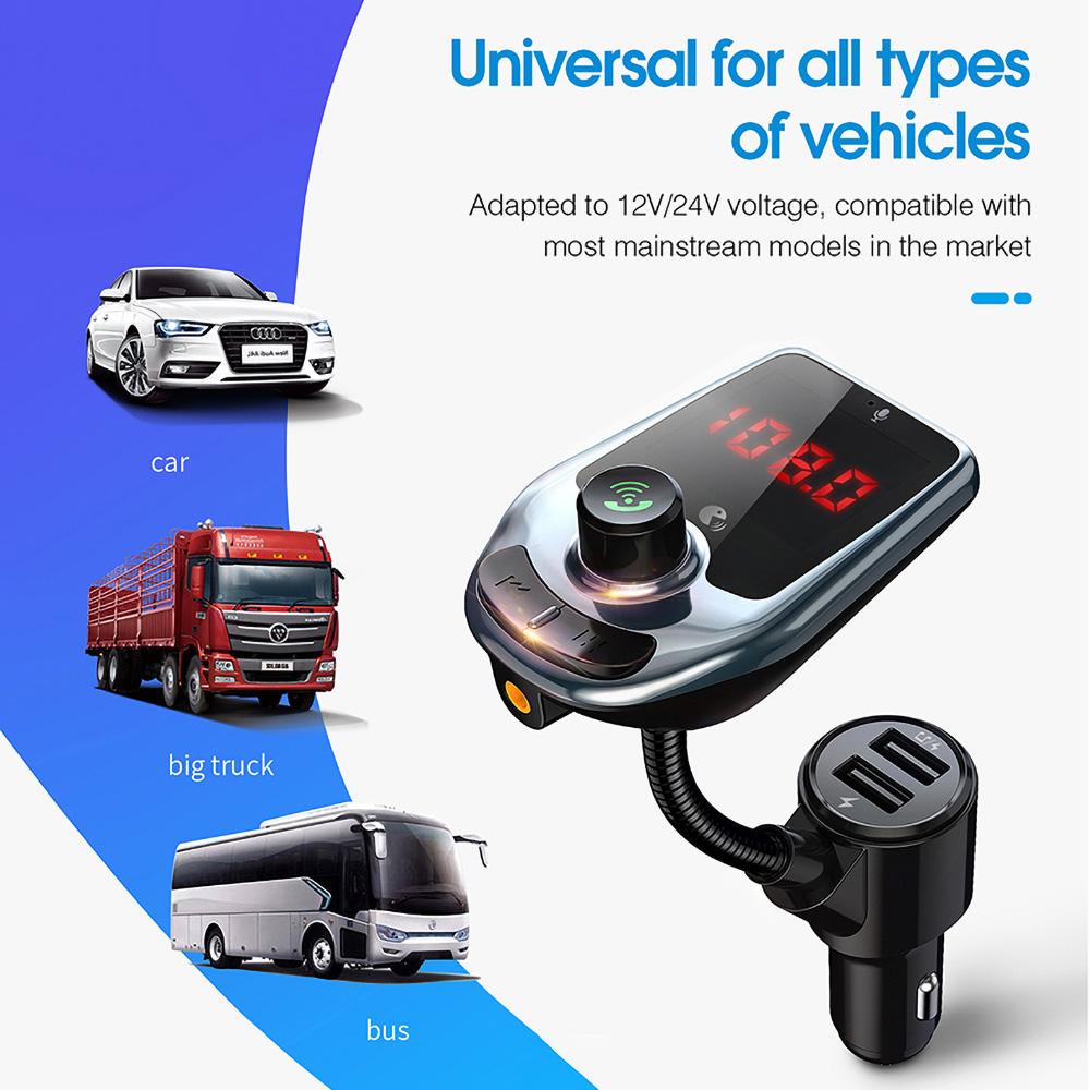 Noul Mp3 Player Bluetooth Car Kit Music Player FM Transmitter Modulator cu 3.0a Dual Usb Car Charger Boxes Conexiune AUX