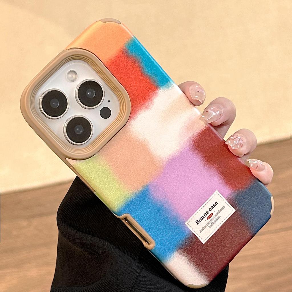 Handyhülle im Block-Spleiß-Stil im Vintage-Look, passend für Apple-Handys