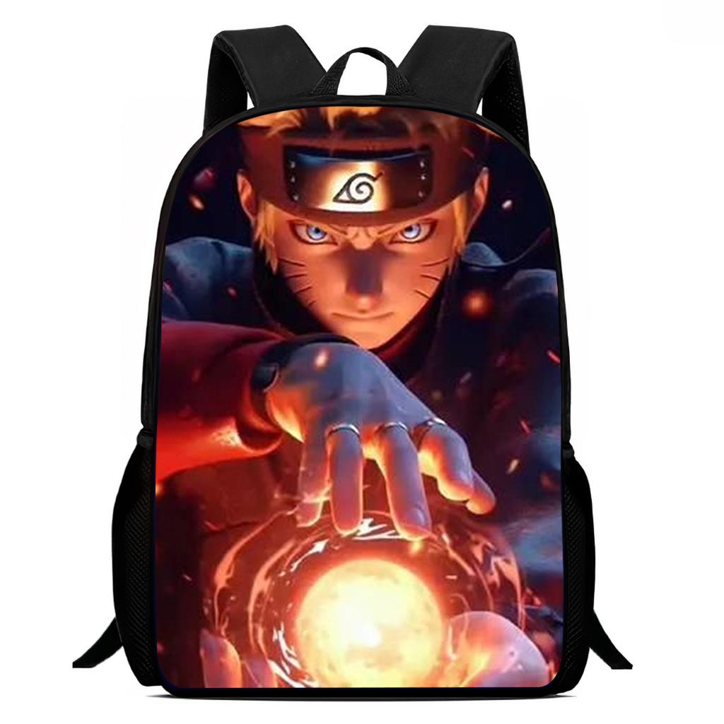 NARUTO Cartoon 15-inch Lightweight Backpack With Adjustable Shoulder Straps Kids Daily School Bag For Boys Girls Age 5-9