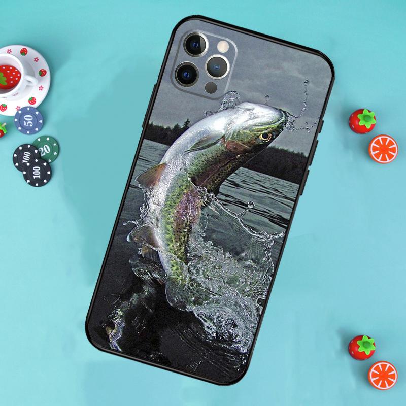 Vintage Trout Fishing Phone Case For iPhone 17 Air 16 15 14 13 11 12 Pro Max 13 12 mini 15 16 Plus 16e Cover Funda