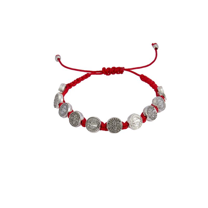 European and American Virgin Mary hand rope South American Virgin of Guadalupe hand woven bracelet Red rope bracelet
