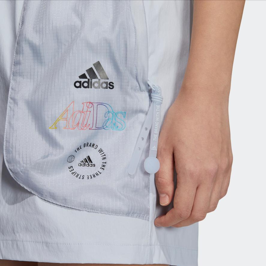 Adidas Essentials Woven Mid-Waist Athletic Short Women Shorts Blue HA3632