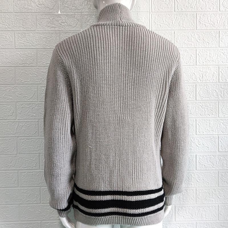 2025 Winterpullover Herren Lässig Einfarbig Halber Rollkragen Langarm Gestrickte Strickjacke