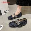 Fashion Aphixta 3CM Height Increasing Women Loafers Bling Crystal Cloth Flats Woman Casual Shoes Colorful Loafers zapatos de mujer