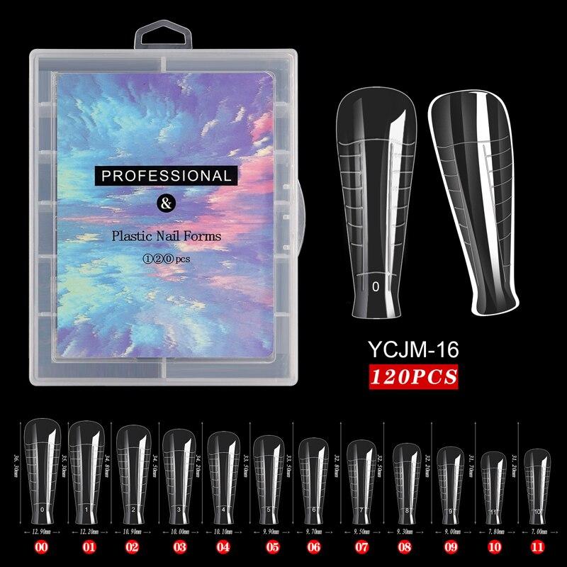120pcs Nail Forms Full Cover False Nails Quick Building Mold Fake Nail Shaping Extend Top Molds For Gel Salon Manicure Art