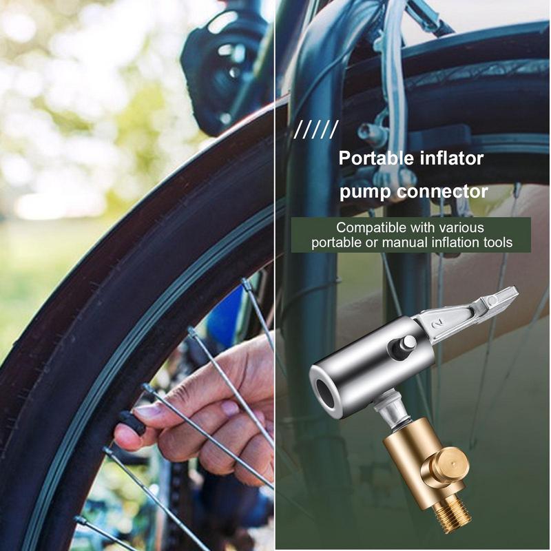 Inflation Valve Adapter Quick Connector Car Tire Air Chuck Air Compressor Tire Inflator Attachment Zinc Alloy Adapter Connector