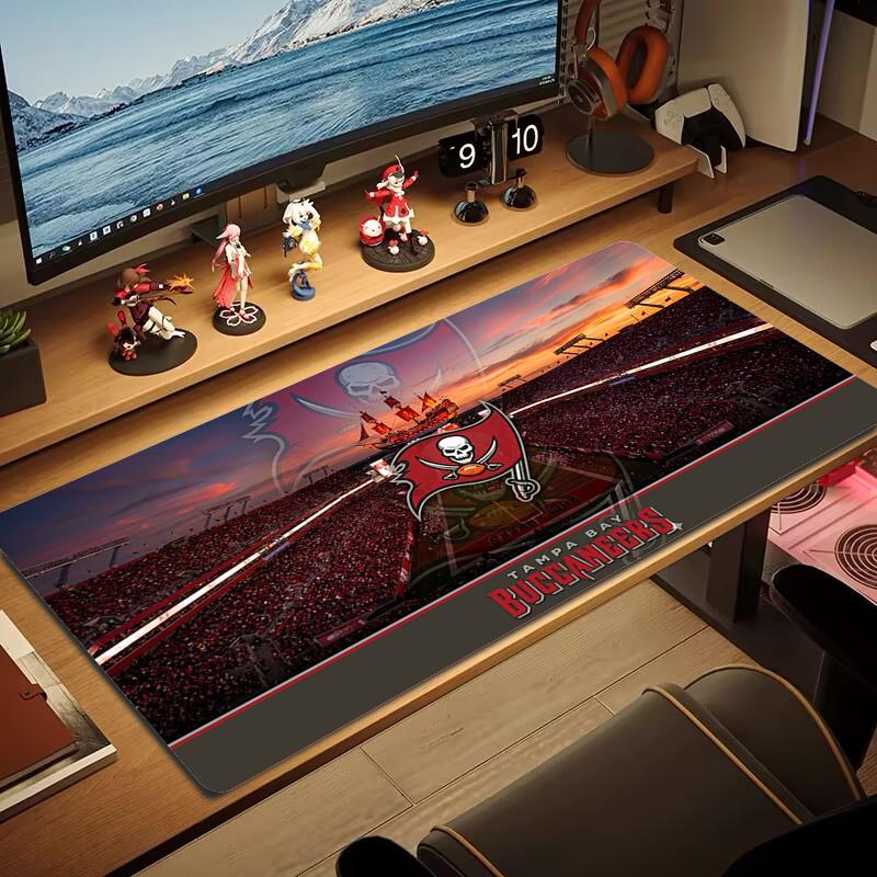 Tampa Bay Buccaneers Mauspads Großes Gaming-Tischkissen Rutschfest Laptop Tablet Großes Mauspads XXL Matte Mini-PC Spielmatte Mit Verriegeltem Rand