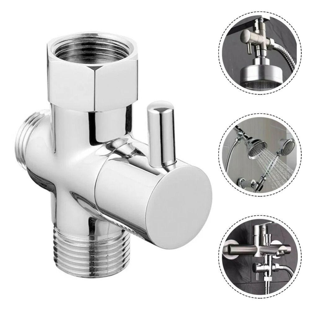 T-Adapter 3 Way Shower Head Diverter Valve Three Function Shower Tap Connector Sink Accessories