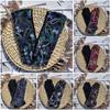 Colorful Pattern Warm Gloves Embroidered Women Mittens Ethnic Style Outdoor Cycling Gloves