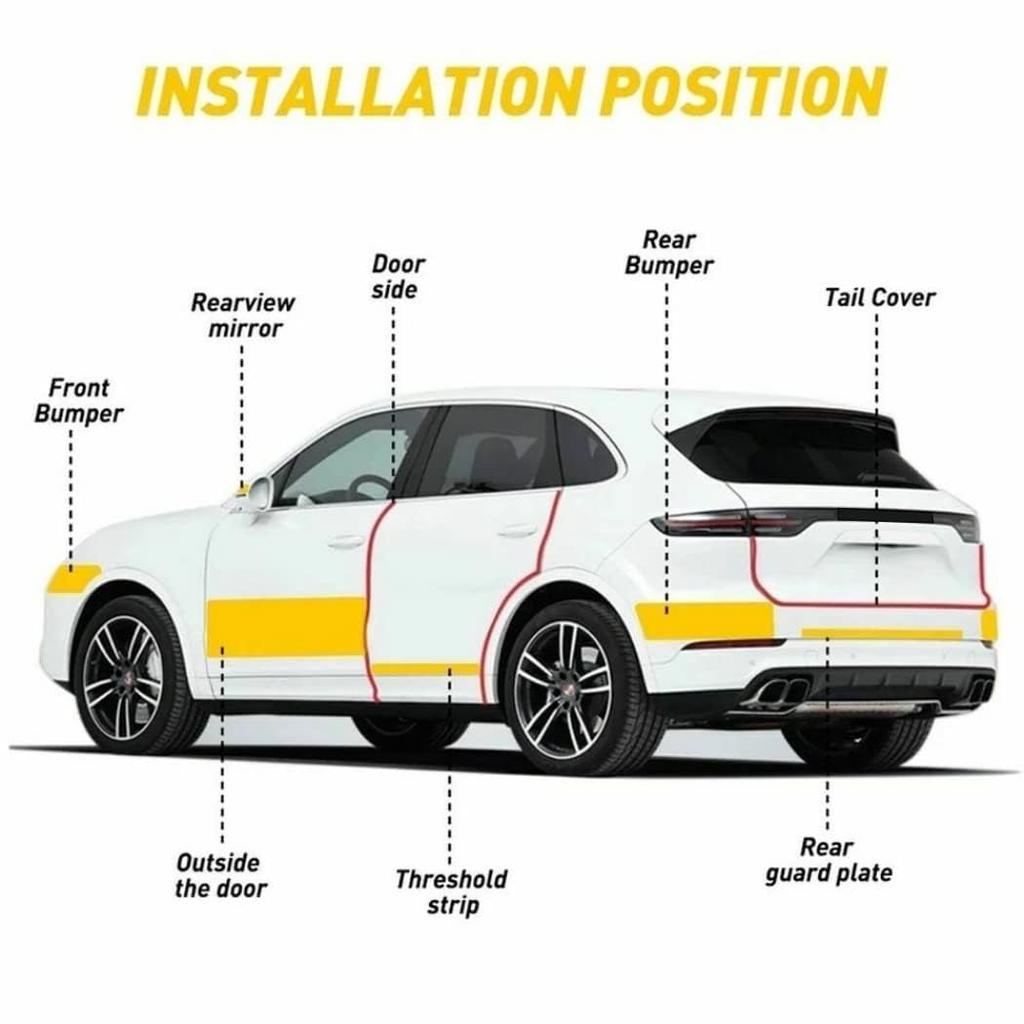 XSAJU Car Sticker Auto Car Wrapping Film Door Guard Bumper Car Scratch Protection Super