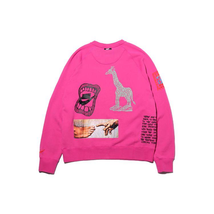 Nike Sportswear NSW Graffiti Print Crew Neck Sweatshirt Men Tops Purple-Red CJ5056-623