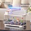 Traditional Style Fish Tank Mini Desktop Aquarium for Living Room Self-Cleaning Eco Landscape Goldfish Bowl Modern Home Decor