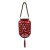 Waterproof Solar Lantern 800 MAH Warm Light Imitation Rattan Lantern Retro Style Pendant Lights Imitation Bamboo Lantern