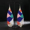 Hand-woven Bohemian Floral Ethnic Style Fringed Earrings Niche Personality Retro Color Earrings Tide