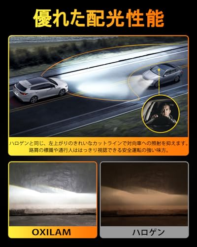 OXILAM H4 LED Headlight, Vehicle Inspection Compliant, HI/LO Switching, H4 LED, 4 Times Brighter, 6500K, White, High Brightness LED Chip, Super B