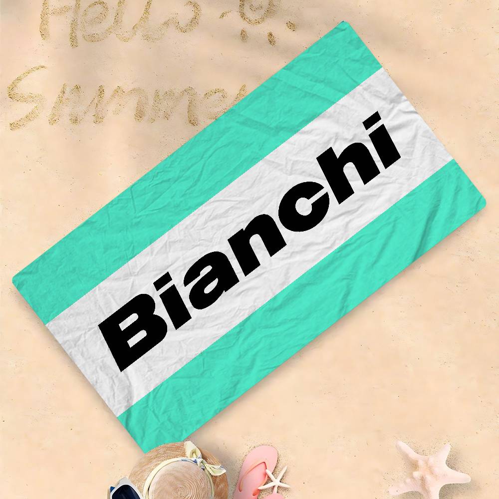 B-bianchi-S Bicycle Logo Microfiber Blanket Quick Drying Beach Towels Oversized Printing Super Absorbent Pool Towel Blanket