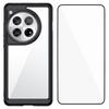 For OnePlus 12 5G Phone Case WANLONFENG XC Series TPU Acrylic Cover with Tempered Glass (Big Lens Hole)