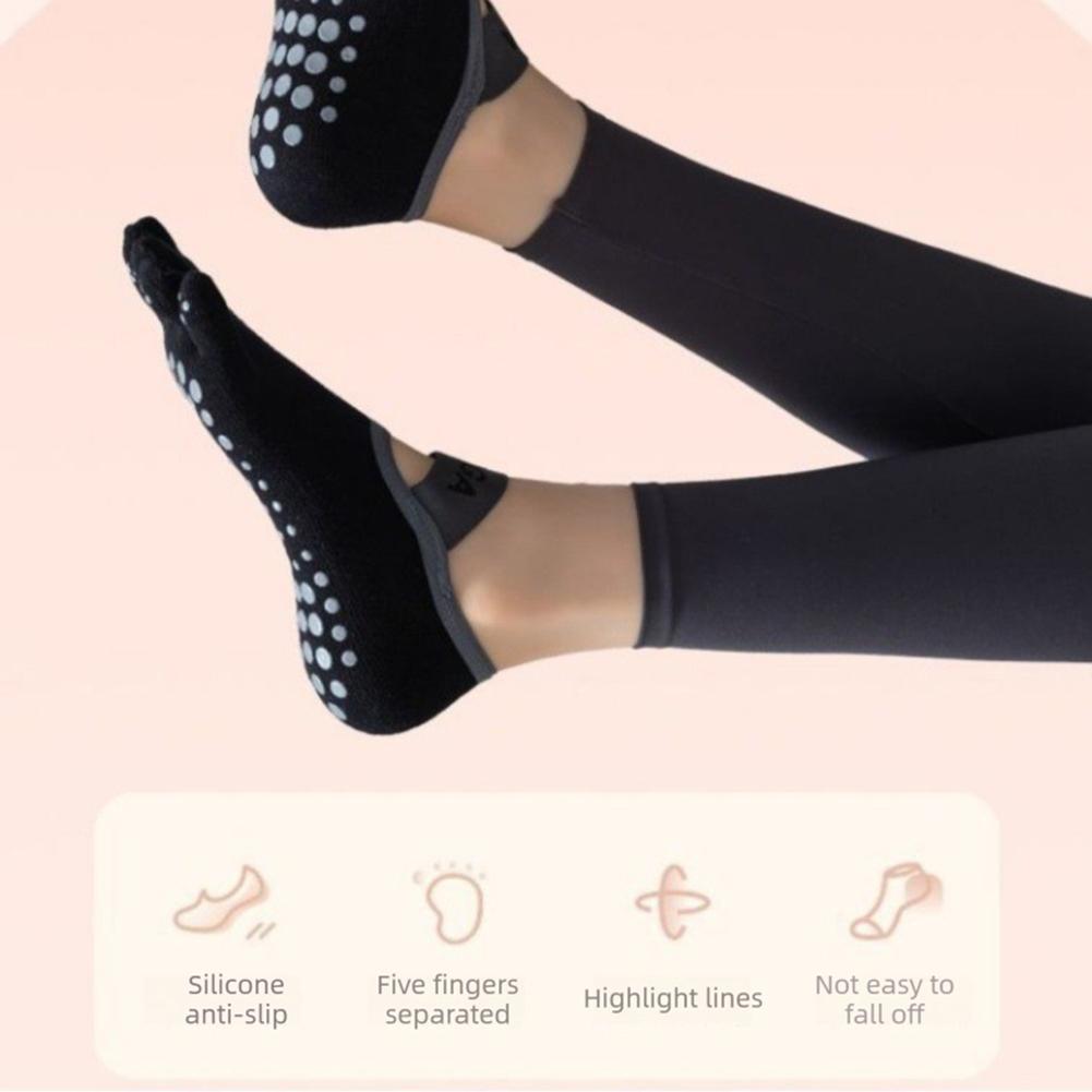 Damen Five-Finger Yoga-Socken Anti-Rutsch Ballettsocken Elastisches Fußgewölbe-Stützband Sorgt für einen sicheren Halt und verhindert ein Abrutschen