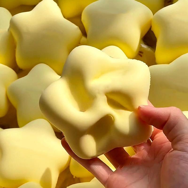 1Pcs Slow Rising Pinch Stress Relief Squeeze Toys Yellow Squishy Star Fidget Toy Sensory Soft Slow Rebound Decompression Toy