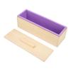Soap Loaf Mold Flexible Purple Silicone DIY Hand Made Soap Toast Wooden Box Mould Kit With Lid