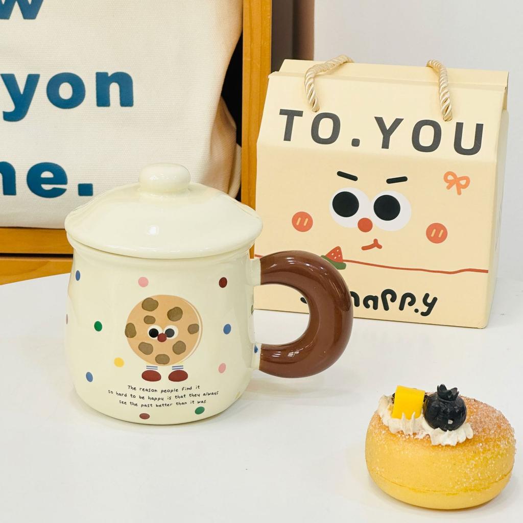 Carrying Box Set Household Ceramic Cup Cute Simple Mug High Temperature Resistant Water Cup Annual Meeting Small Gift Cup